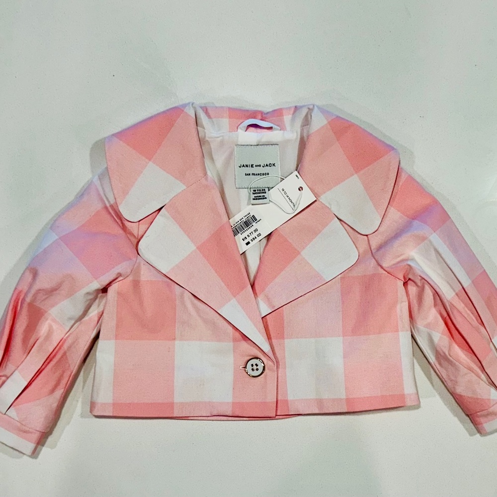 Janie and Jack Gingham 18-24 months Blazer (with tags)